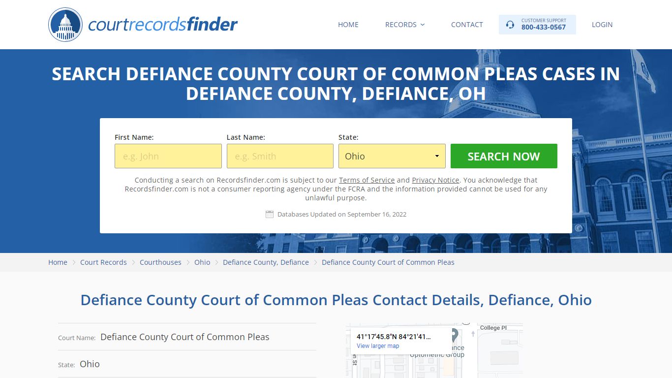 Defiance County Court of Common Pleas Case Search - Defiance County, OH ...